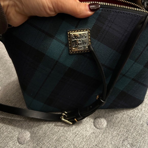 Dooney & Bourke Black and Green Plaid Crossbody Bag - Picture 4 of 5